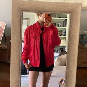 members only red classic iconic racer jacket